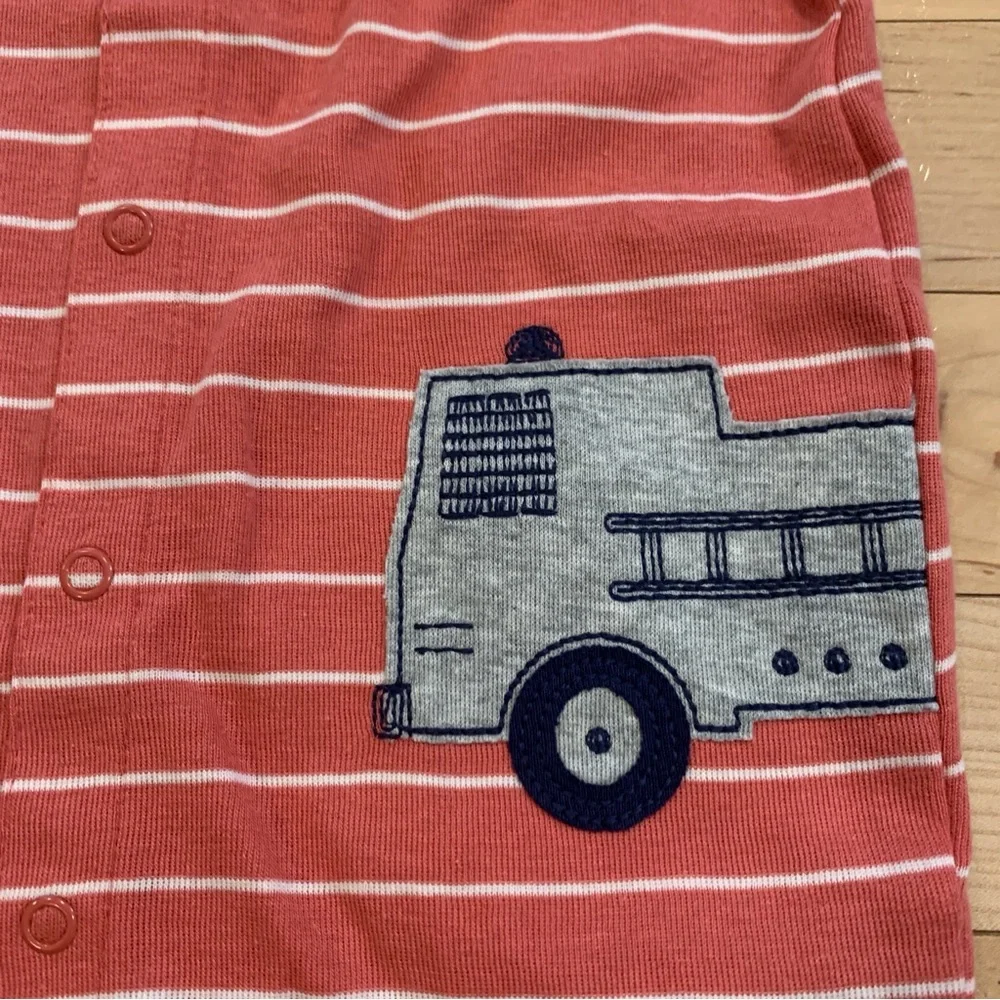 New! Carter’s baby boys size 18 months red firetruck romper outfit